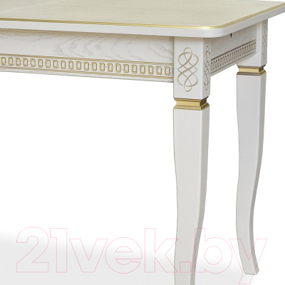 Обеденный стол Мебелик Фидея 3 (слоновая кость/золото)