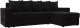 Диван угловой Лига Диванов Дубай лайт правый / 114170 (микровельвет черный) -