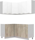 Кухонный гарнитур Интерлиния Мила Лайт 1.2x1.7 без столешницы (белый платинум/дуб серый) - 