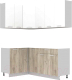 Кухонный гарнитур Интерлиния Мила Лайт 1.2x2.0 без столешницы (белый платинум/дуб серый) - 