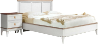 Двуспальная кровать Гомельдрев Тельма ГМ 6581 160x200 Дуб (белый/натуральный дуб) - 