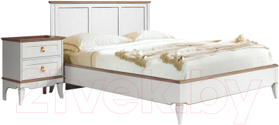 Двуспальная кровать Гомельдрев Тельма ГМ 6581 160x200 Дуб (белый/натуральный дуб)