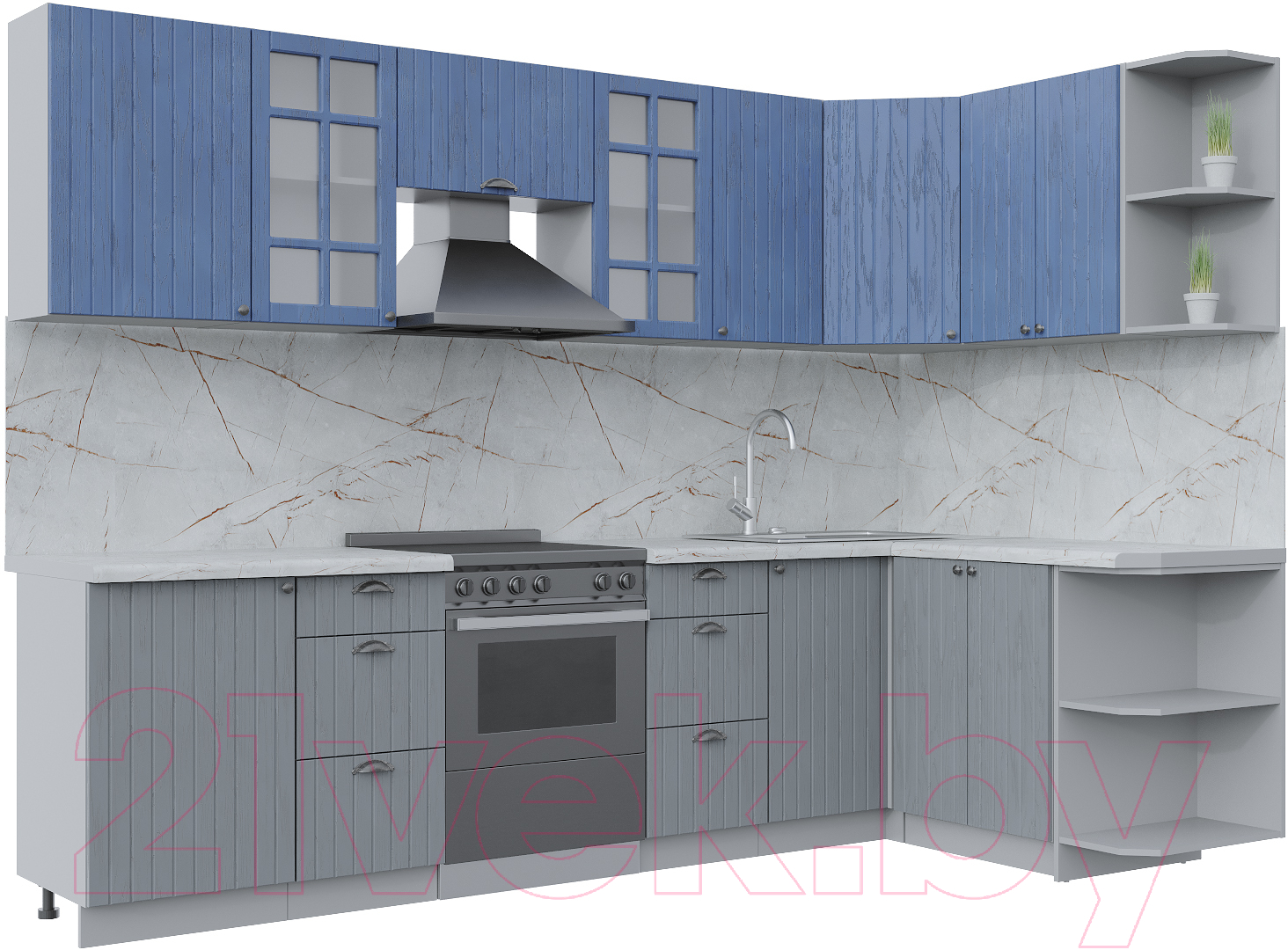 Готовая кухня Интерлиния Берес 1.5x2.9 правая