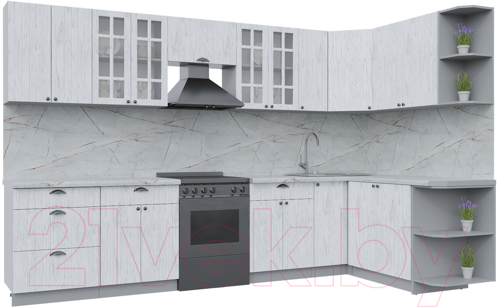 Готовая кухня Интерлиния Берес 1.7x3.3 правая