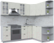 Кухонный гарнитур Интерлиния Берес 1.7x2.3 правая (дуб снежный/серый каспий) - 