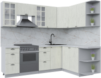Кухонный гарнитур Интерлиния Берес 1.7x2.4 правая (дуб снежный/серый каспий) - 