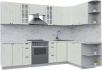 Кухонный гарнитур Интерлиния Берес 1.7x2.8 правая (дуб снежный/серый каспий) - 