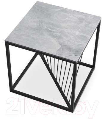 Журнальный столик Halmar Infinity 2 Kwadrat (серый мрамор/черный)