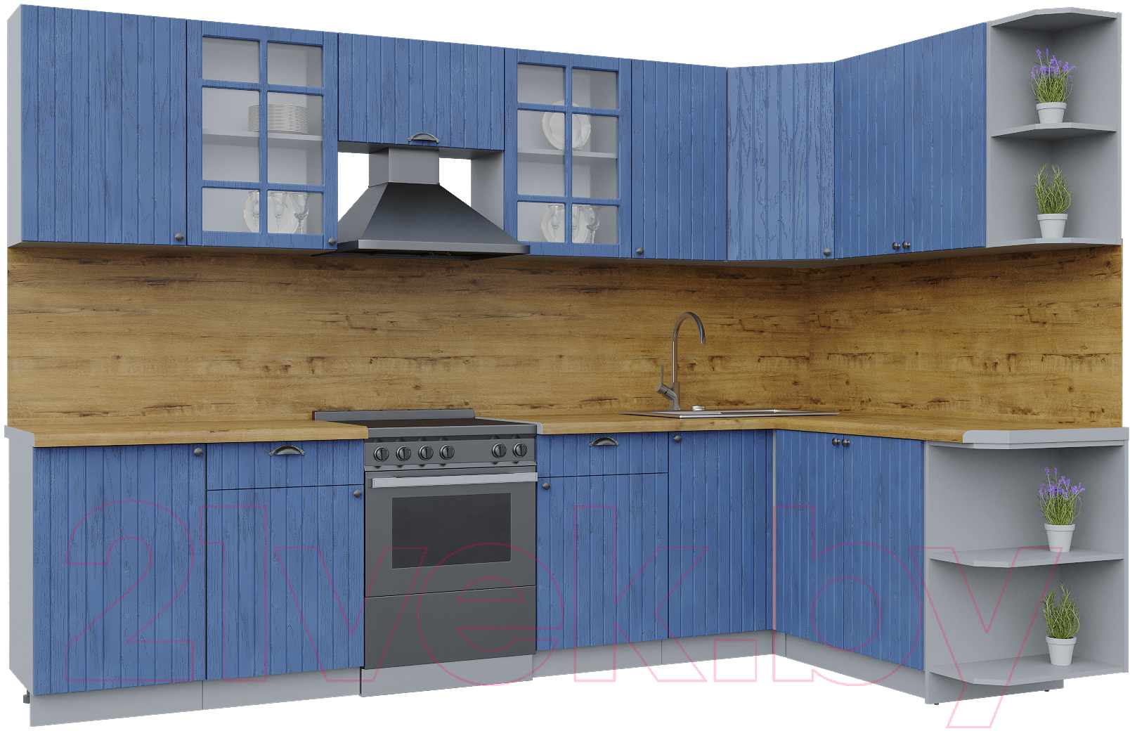 Готовая кухня Интерлиния Берес 1.7x3.1 правая