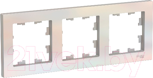 Рамка для выключателей и розеток Systeme (Schneider) Electric AtlasDesign ATN000403 (жемчуг, 3 поста) — фото 1