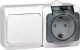 Блок выключатель+розетка Schneider Electric Этюд BPA16-241B - 