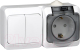 Блок выключатель+розетка Schneider Electric Этюд BPA16-242B - 