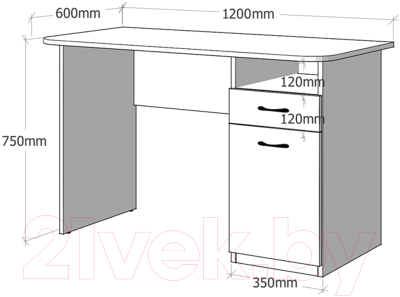 Письменный стол Domus СП007 11.007L.01.01 / dms-sp007L (левый, белый)