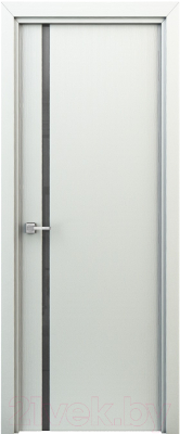 Дверь межкомнатная SMART Соло 60x200 (белый/черное стекло)