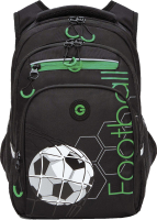 Школьный рюкзак Grizzly RB-350-1 (черный/зеленый) - 
