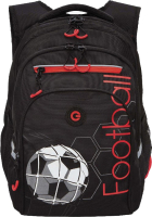 Школьный рюкзак Grizzly RB-350-1 (черный/красный) - 