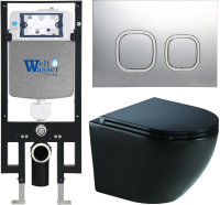 

Унитаз подвесной с инсталляцией WeltWasser, Amberg 497 + Merzbach 004 MT-BL + Amberg RD-CR
