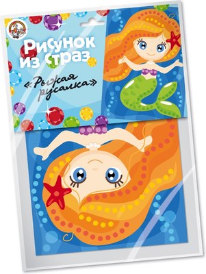 

Набор для творчества, Рисунок из страз Рыжая русалка / 02761