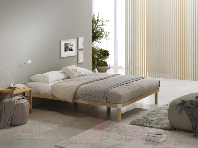 Двуспальная кровать Домаклево Канапе 2 160x200 (береза/натуральный)
