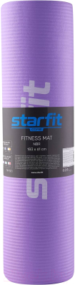 Коврик для йоги и фитнеса Starfit FM-301 NBR (183x61x1.0см, фиолетовый пастель)