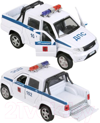 Автомобиль игрушечный Технопарк UAZ Pickup Полиция / PICKUP-P-WH