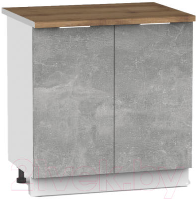 Шкаф-стол кухонный Интермебель Микс Топ ШСР 850-3-800 (бетон/дуб фигурный светлый)