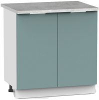 Шкаф-стол кухонный Интермебель Микс Топ ШСР 850-3-800 (сумеречный голубой/мрамор лацио светлый) - 