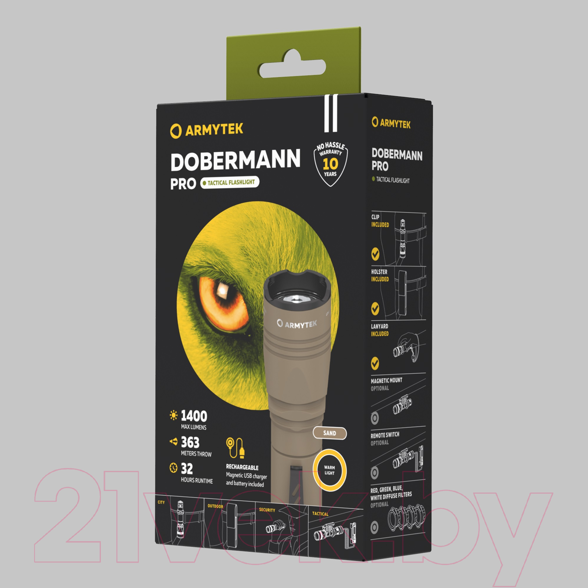 Фонарь Armytek Dobermann Pro Magnet USB Warm / F07501WS