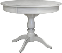Обеденный стол Мебелик Моро 04 раздвижной 100-140x100 (белый/серебристый) - 