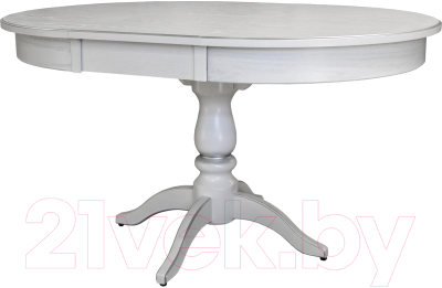 Обеденный стол Мебелик Моро 04 раздвижной 100-140x100 (белый/серебристый)