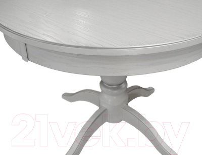 Обеденный стол Мебелик Моро 04 раздвижной 100-140x100 (белый/серебристый)