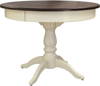 Обеденный стол Мебелик Моро 04 раздвижной 100-140x100 (орех/слоновая кость) - 