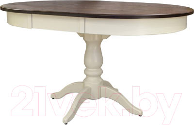 Обеденный стол Мебелик Моро 04 раздвижной 100-140x100 (орех/слоновая кость)
