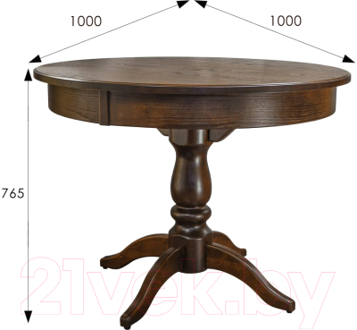 Обеденный стол Мебелик Моро 04 раздвижной 100-140x100 (орех)