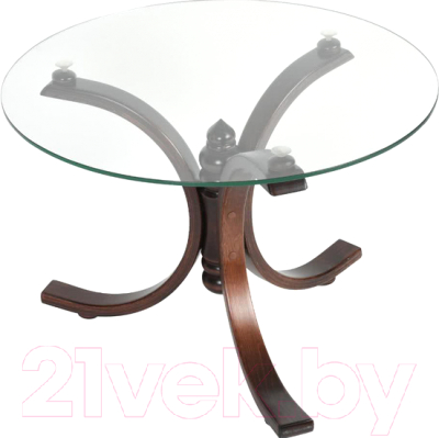 Журнальный столик Мебелик Лорд (темно-коричневый/прозрачный)