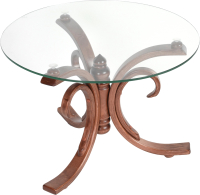 Журнальный столик Мебелик Миледи (темно-коричневый/прозрачный) - 
