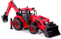 Трактор игрушечный Полесье Belarus с экскаватором и погрузчиком / 91857 - 