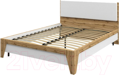 Двуспальная кровать Мебель-Неман Сканди МН-036-20-180 (дуб вотан/белый)