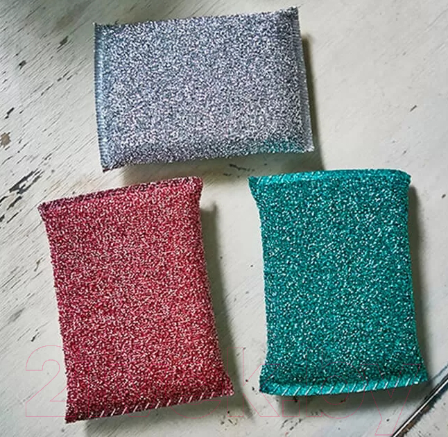 Набор губок для мытья посуды Sungbo Cleamy Terry Dish Scrubber (3шт) — фото 4