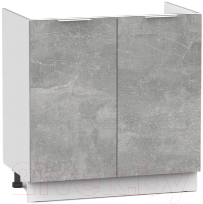 Шкаф под мойку Интермебель Микс Топ ШСРМ 850-4-800 без столешницы (бетон)