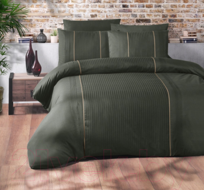 Комплект постельного белья Karven Deluxe Dark Ранфорс 1.5 / N028 Elegant Dark Green