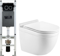 

Унитаз подвесной с инсталляцией WeltWasser, Amberg 350 ST+ Heimbach 004 GL-WT+ Amberg RD-BL