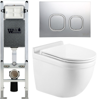 

Унитаз подвесной с инсталляцией WeltWasser, Amberg 350 ST+ Heimbach 004 GL-WT+ Amberg RD-CR