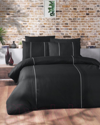 Комплект постельного белья Karven Deluxe Dark Ранфорс евро / N029 Elegant Black