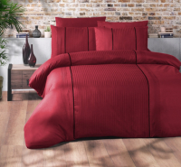 Комплект постельного белья Karven Deluxe Dark Ранфорс Евро / N029 Elegant Red - 