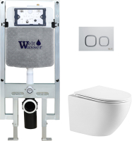 

Унитаз подвесной с инсталляцией WeltWasser, Amberg 497 ST+ Merzbach 004 GL-WT+ Amberg RD-WT