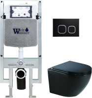 

Унитаз подвесной с инсталляцией WeltWasser, Amberg 497 ST+ Merzbach 004 MT-BL+ Amberg RD-BL