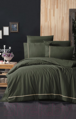 Комплект постельного белья Karven Deluxe Ранфорс Семейный / N030 Alisa Dark Green