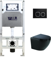 

Унитаз подвесной с инсталляцией WeltWasser, Amberg 506 ST+ Merzbach 004 MT-BL+ Amberg RD-BL