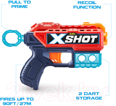 Бластер игрушечный Zuru X-Shot Ексель – Кикбек / 36184